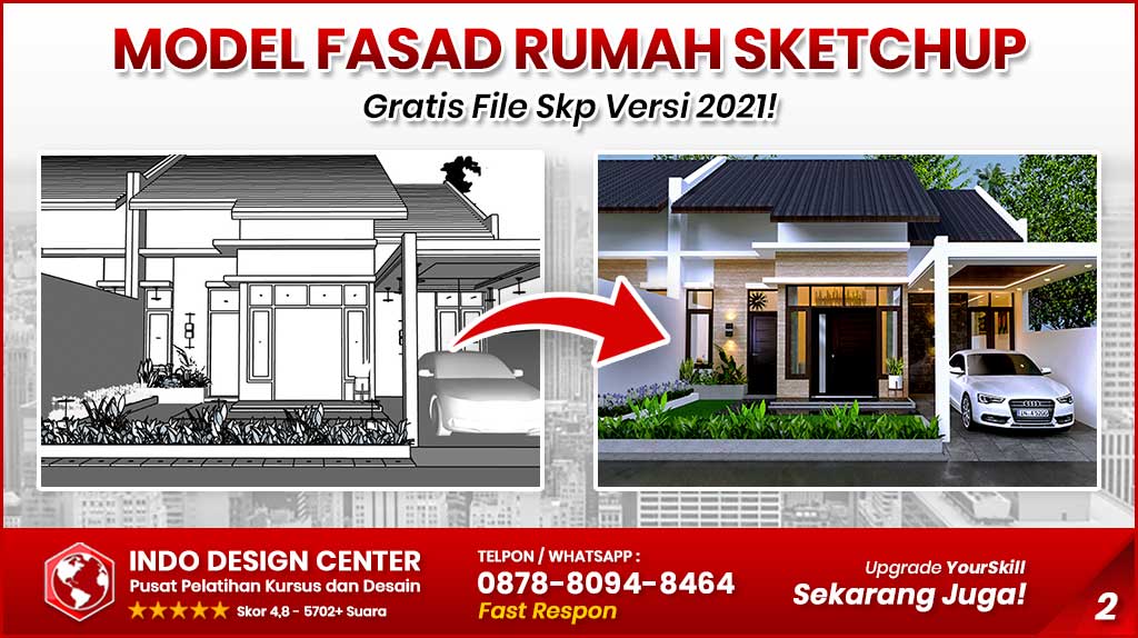 Model Fasad Rumah Skecthup Gratis