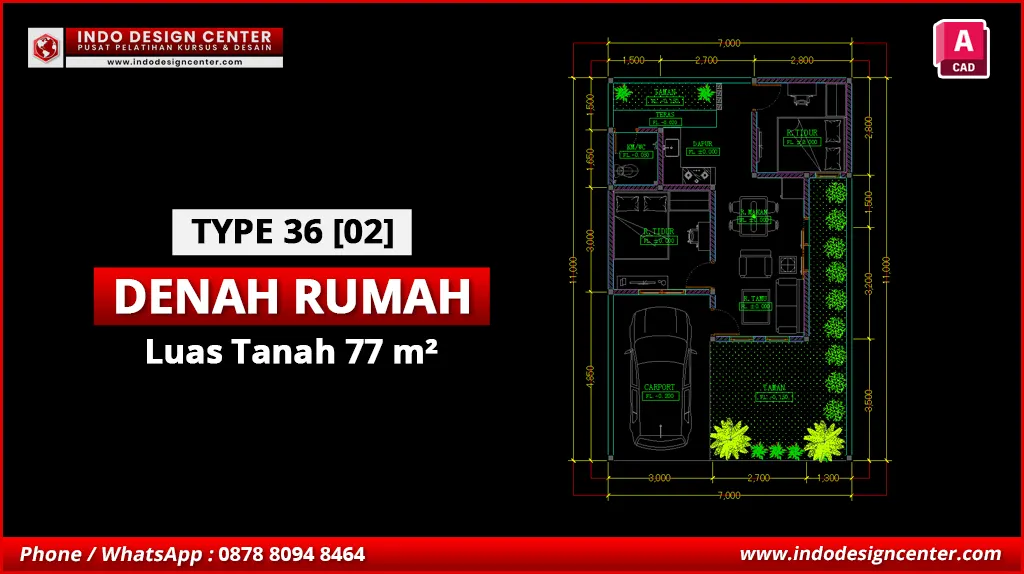 File Denah Rumah Type 36 Kode 02