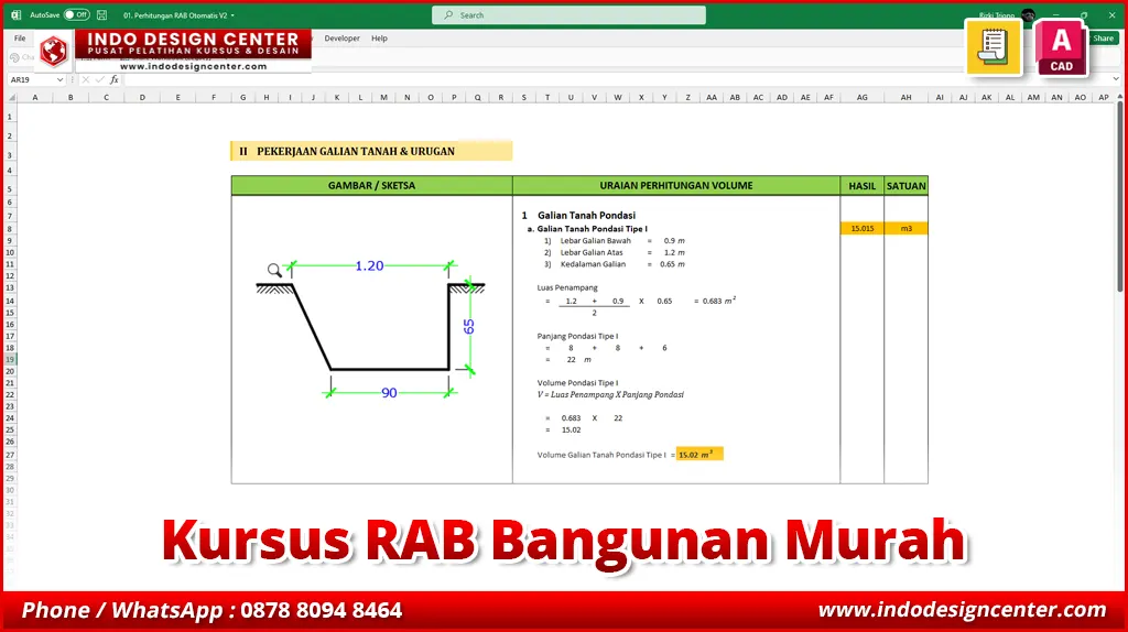 Kursus RAB Bangunan Murah di BSD, Tangerang Selatan