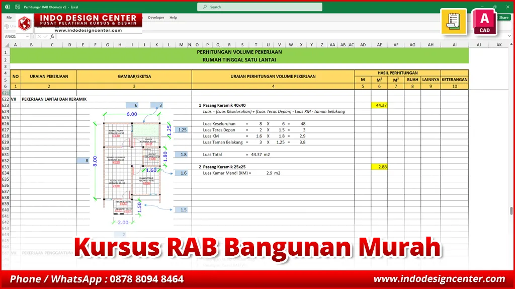 Kursus RAB Bangunan Murah di Bandung