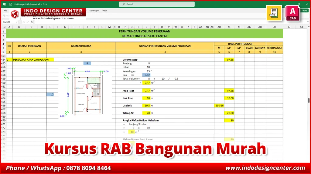 Kursus RAB Bangunan Murah di Cikarang