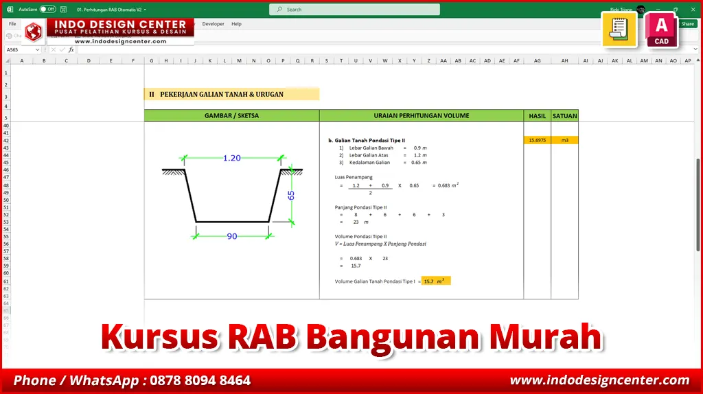 Kursus RAB Bangunan Murah di Ciputat, Tangerang Selatan
