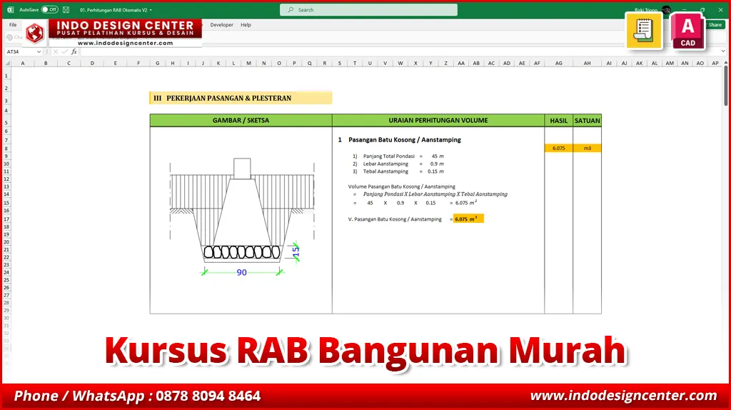Kursus RAB Bangunan Murah di Pondok Aren, Tangerang Selatan