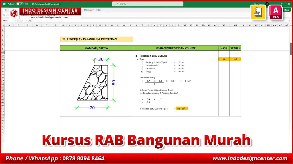 Kursus RAB Bangunan Murah di Serpong, Tangerang Selatan