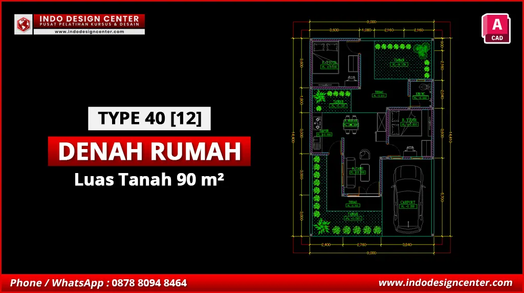 File Denah Rumah Type 40 Kode 12