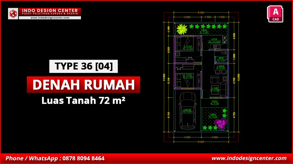 File Denah Rumah Tipe 36 Terbaik D