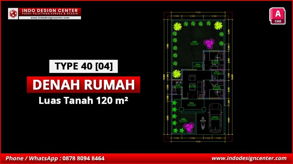 File Denah Rumah Tipe 40 Terbaik D