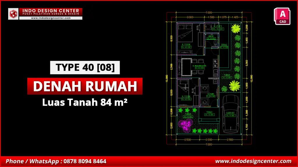 File Denah Rumah Tipe 40 Terbaik H