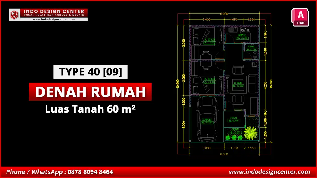 File Denah Rumah Tipe 40 Terbaik I