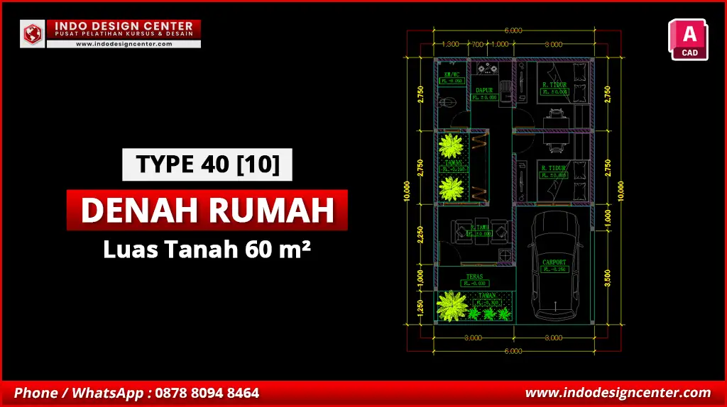 File Denah Rumah Tipe 40 Terbaik J