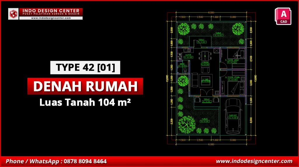 File Denah Rumah Tipe 42 Terbaik A