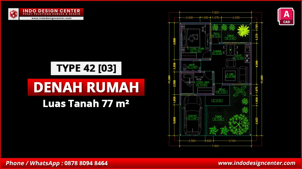 File Denah Rumah Tipe 42 Terbaik C