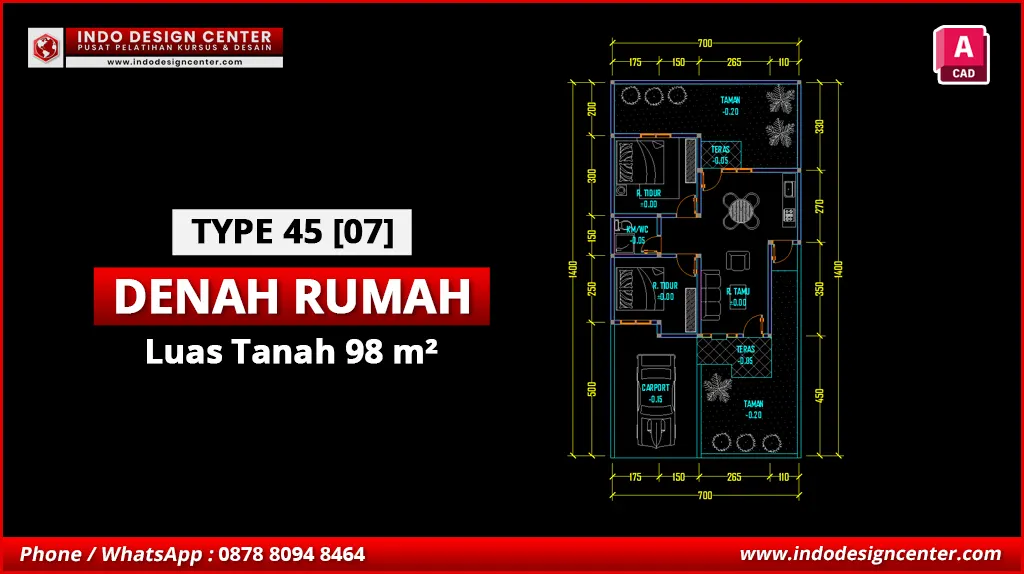 File Denah Rumah Tipe 45 Terbaik G