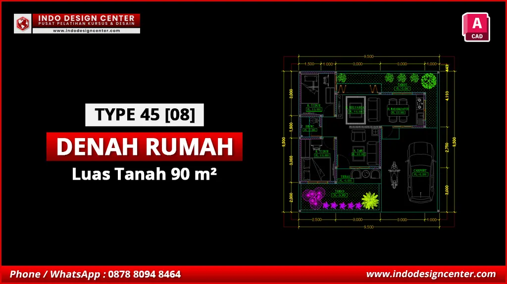 File Denah Rumah Tipe 45 Terbaik H