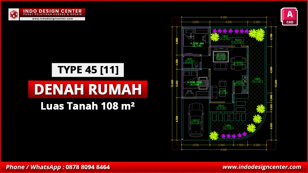 File Denah Rumah Tipe 45 Terbaik K