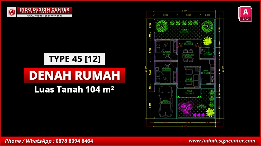 File Denah Rumah Tipe 45 Terbaik L