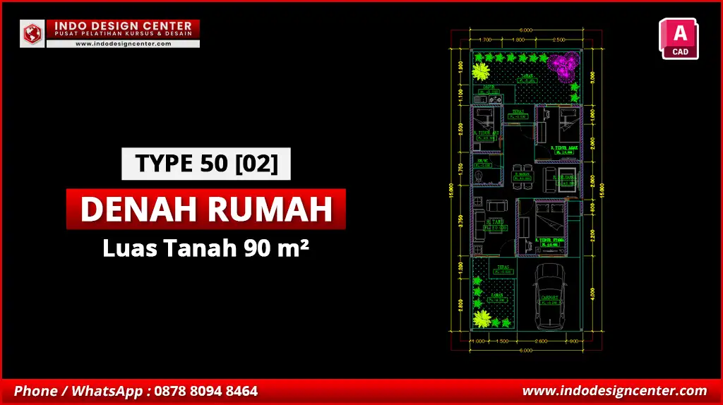 File Denah Rumah Tipe 50 Terbaik B