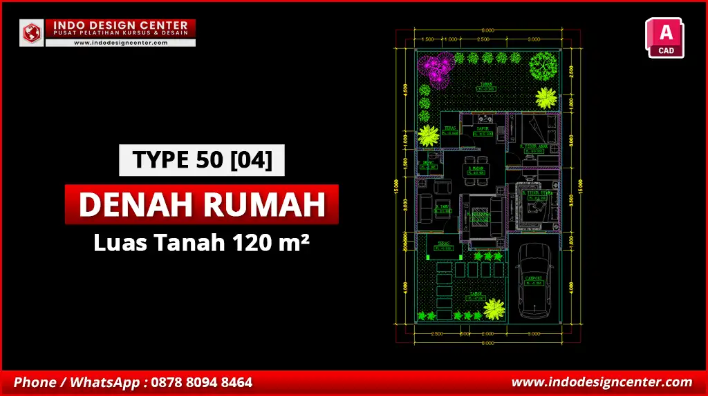 File Denah Rumah Tipe 50 Terbaik D