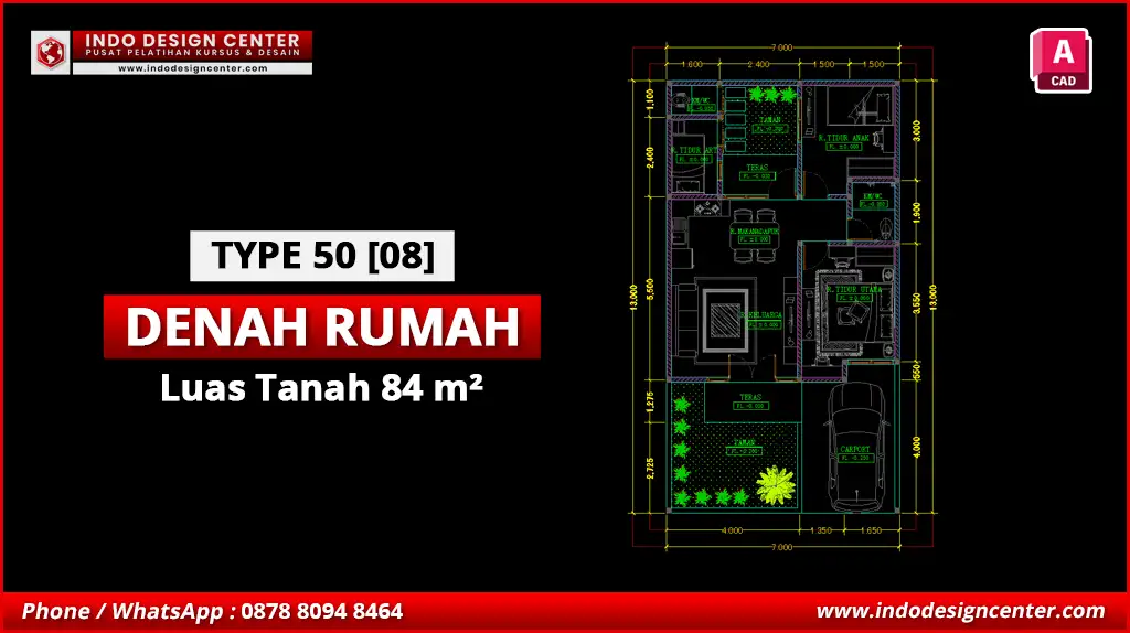 File Denah Rumah Tipe 50 Terbaik H