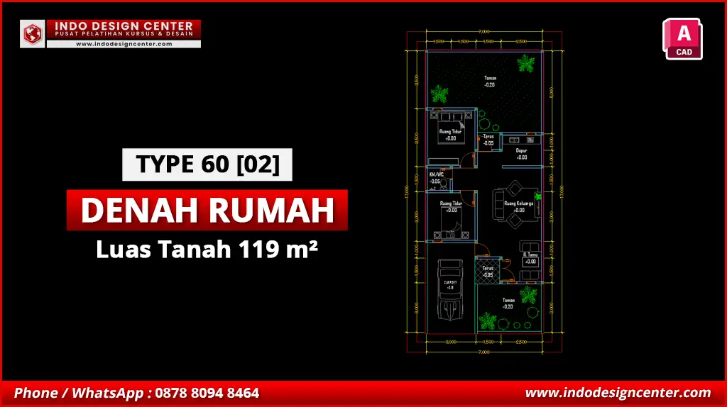 File Denah Rumah Tipe 60 Terbaik B