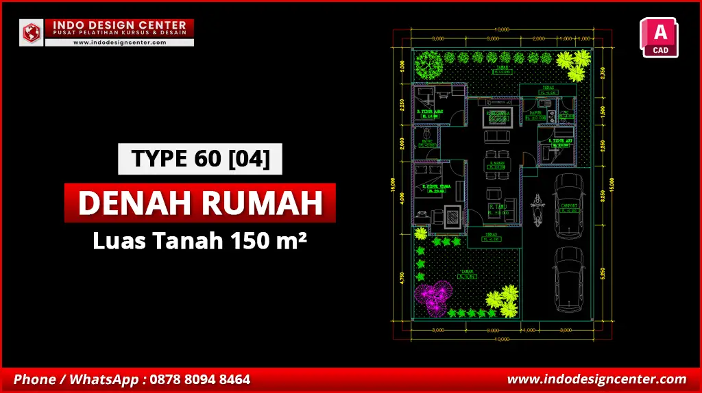 File Denah Rumah Tipe 60 Terbaik D