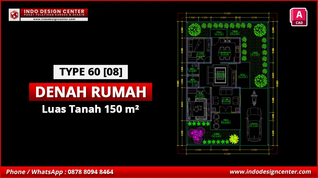 File Denah Rumah Tipe 60 Terbaik H