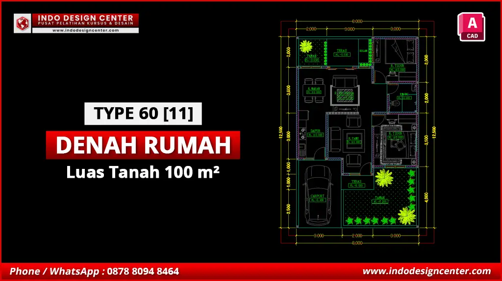 File Denah Rumah Tipe 60 Terbaik K