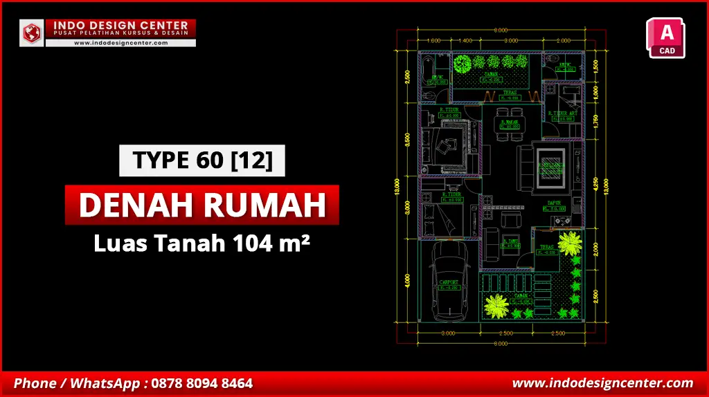 File Denah Rumah Tipe 60 Terbaik L