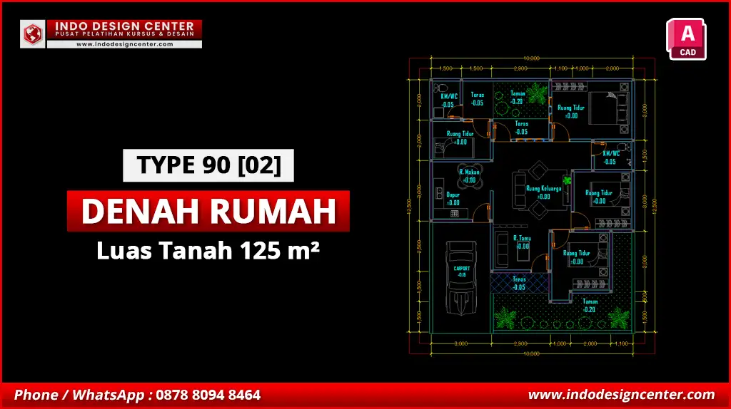 File Denah Rumah Tipe 90 Terbaik B