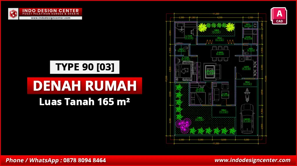 File Denah Rumah Tipe 90 Terbaik C