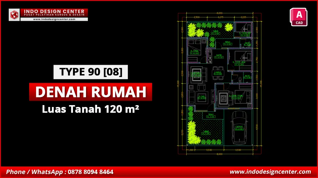 File Denah Rumah Tipe 90 Terbaik H