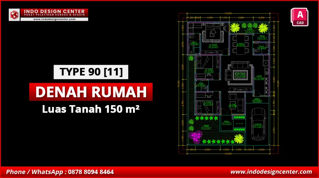 File Denah Rumah Tipe 90 Terbaik K