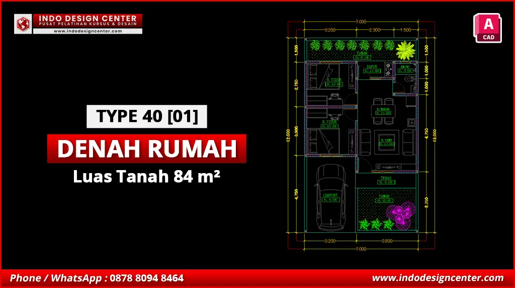 File Denah Rumah Type 40 Terbaik A