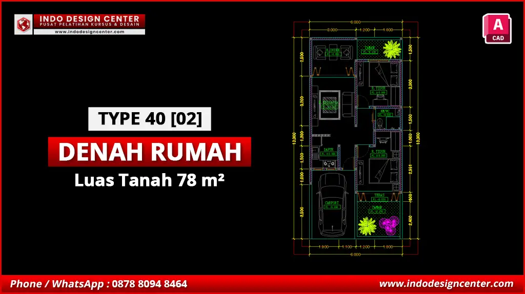 File Denah Rumah Type 40 Terbaik B