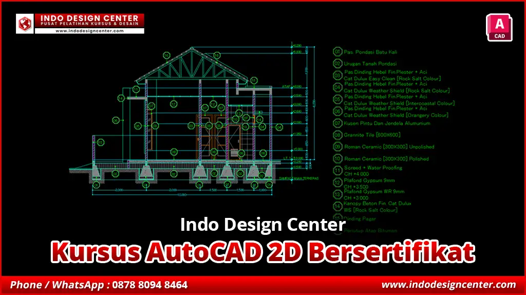 Kursus Autocad 2D Bersertifikat Jaminan Sampai Bisa
