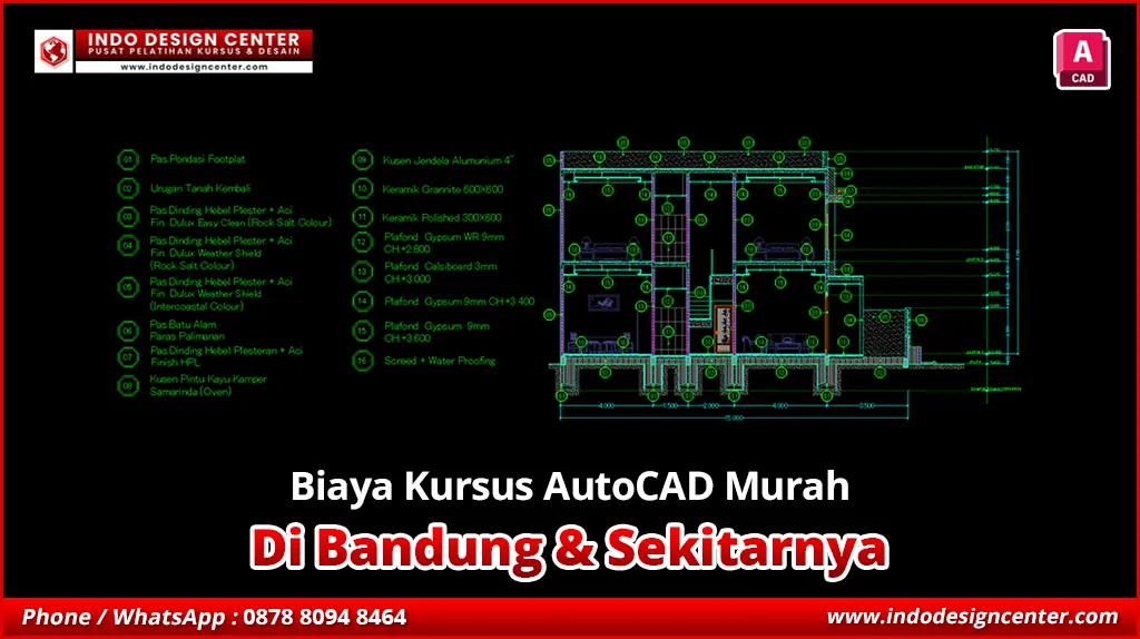 Biaya Kursus AutoCAD Murah di Cimenyan, Bandung