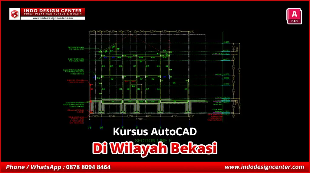 Kursus AutoCAD Drafter Struktur Profesional di Bekasi