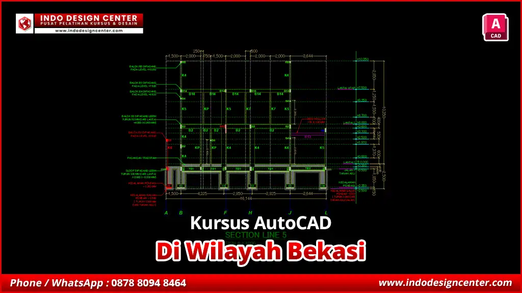 Kursus AutoCAD Gambar Kerja Struktur di Bekasi