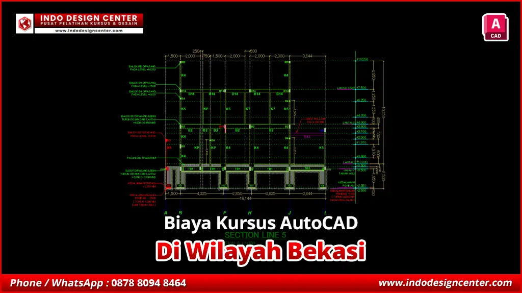 Biaya Kursus AutoCAD Drafter Struktur di Bekasi