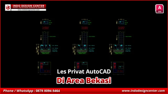 Les Privat AutoCAD Gambar Kerja Struktur di Bekasi
