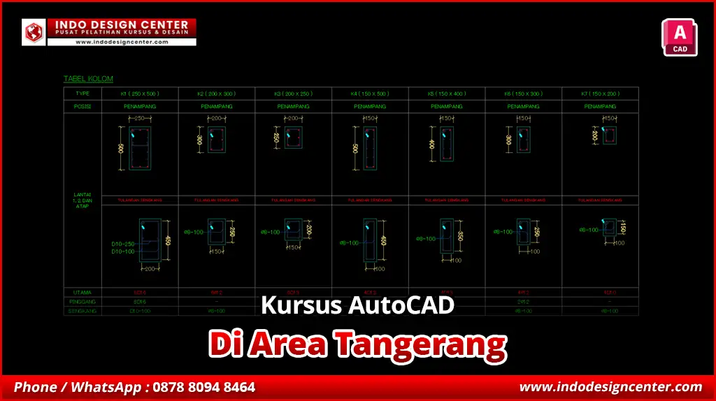 Kursus AutoCAD Gambar Kerja Struktur di Tangerang
